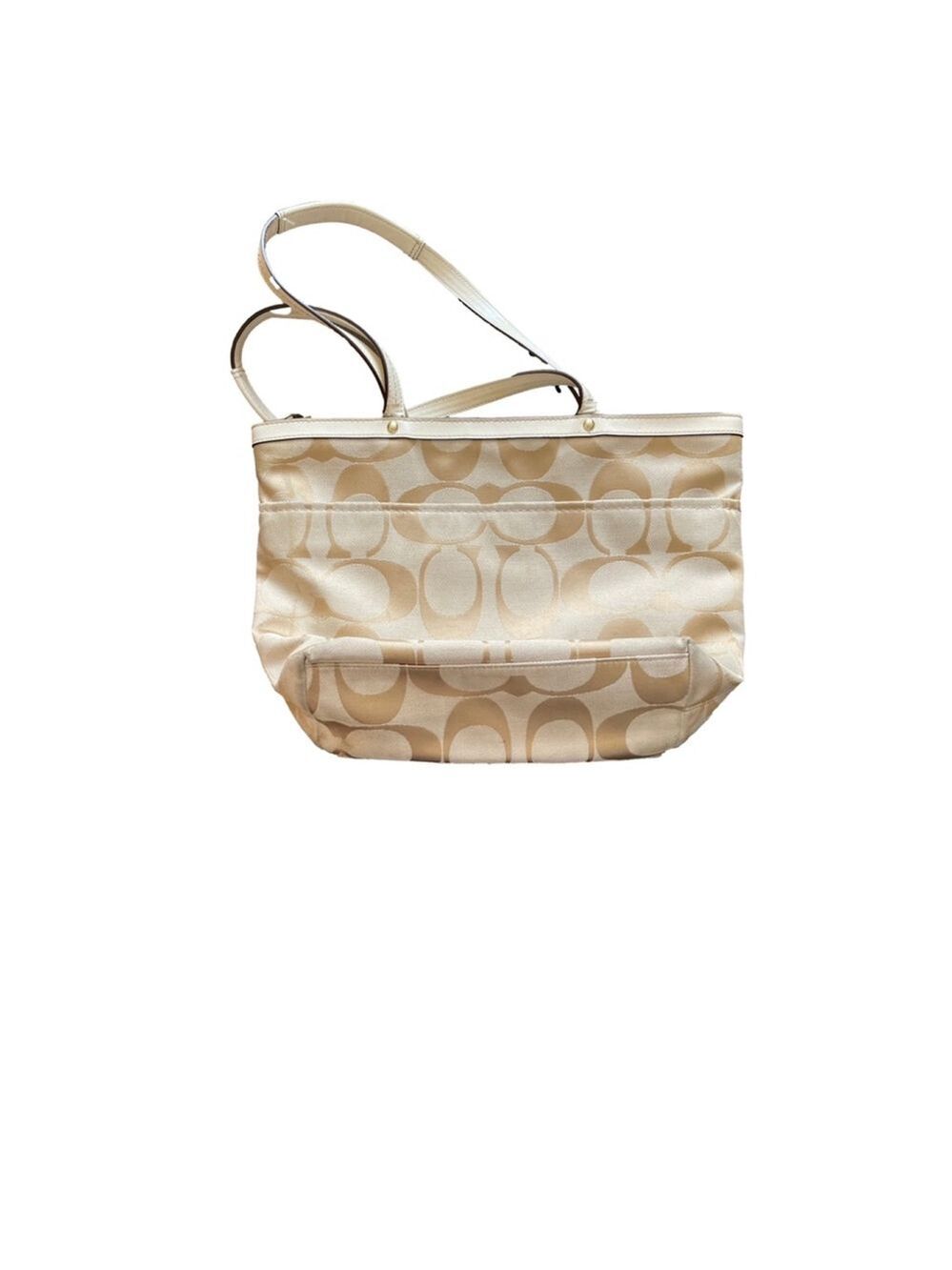 Women's Coach Beige Signature Print Tote Bag - Picture 2 of 4